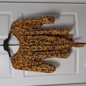 Floral tie front blouse